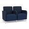 Lesro Siena 2 Seat Tandem Seating, Brushed Steel, RF Blueberry Back, MD Ink Seat, RF Blueberry Panels SN2103 - alternate 1